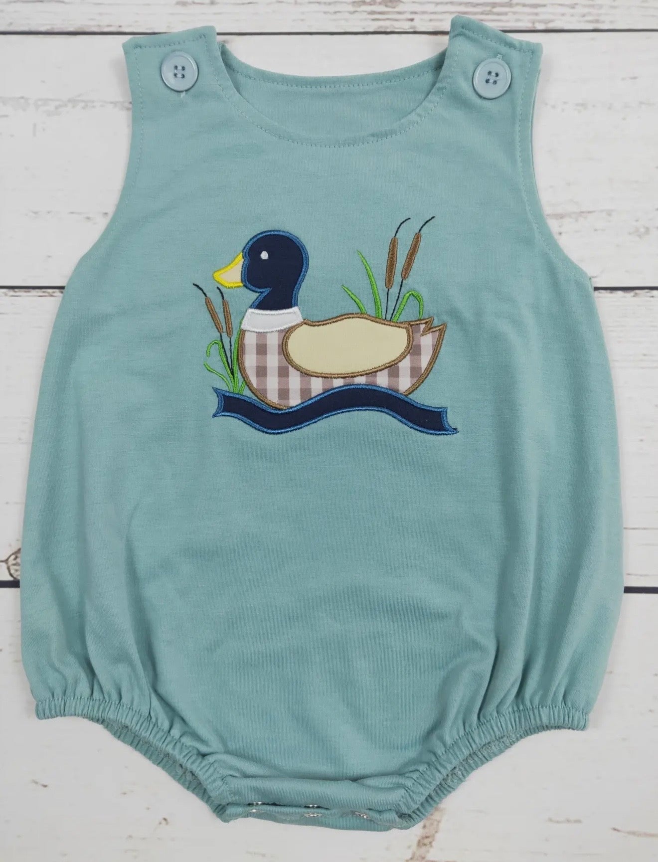 Duck Applique Cotton Baby Boy Romper