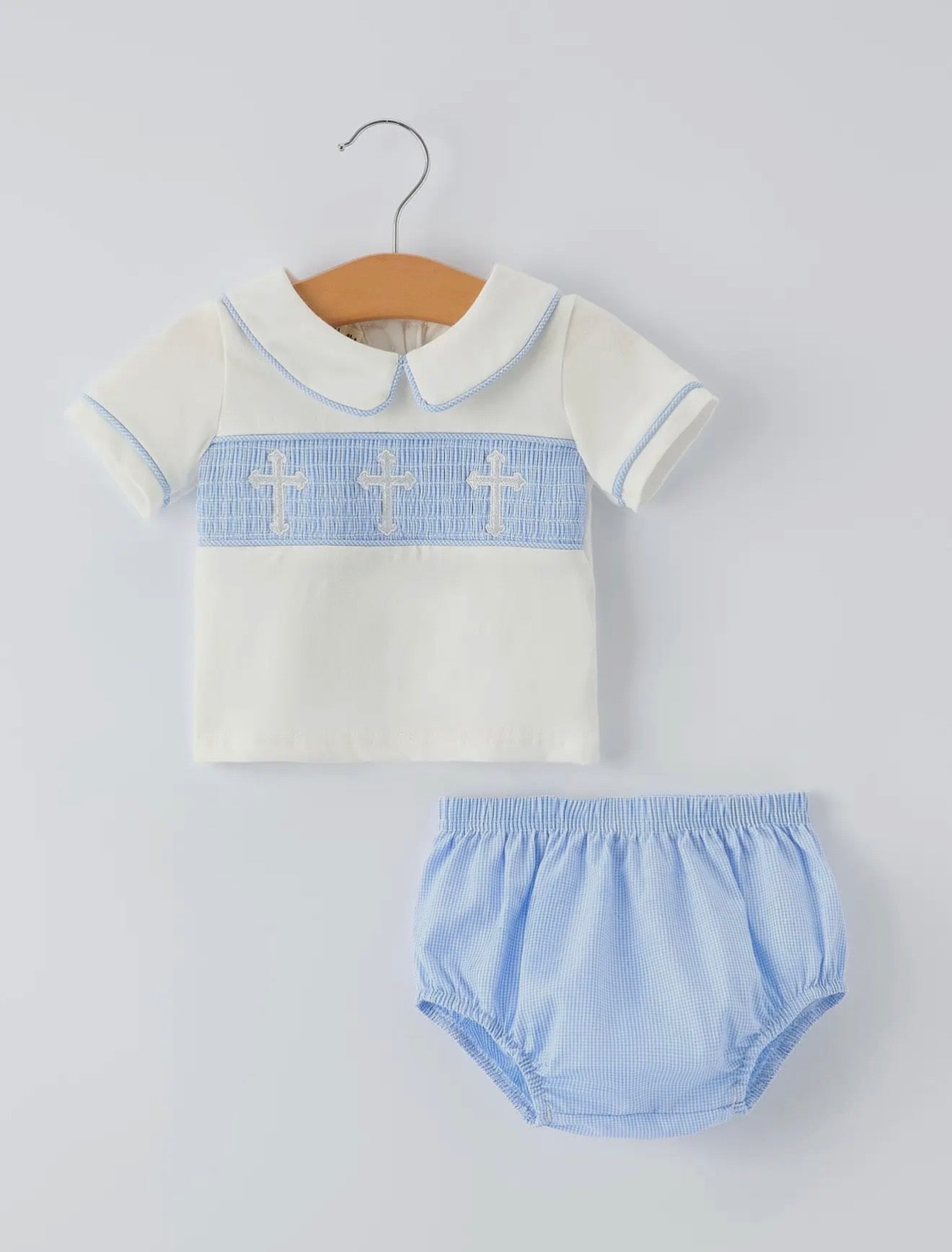 Blue Smocked Boys Easter Set